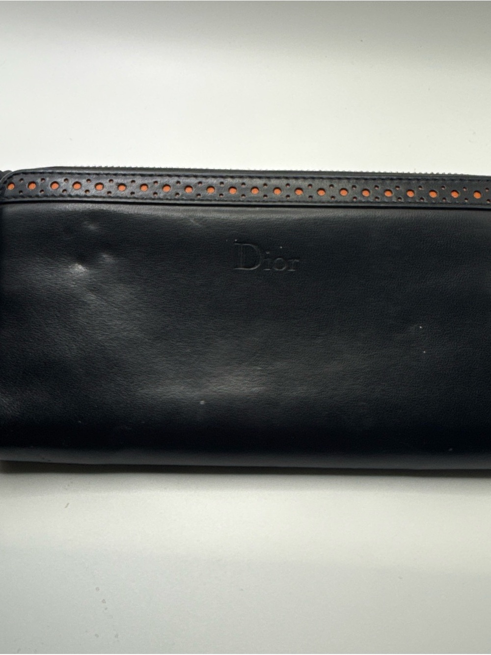 Authentic DIOR HOMME Black Leather Zip Around Long Wallet Made In Italy
